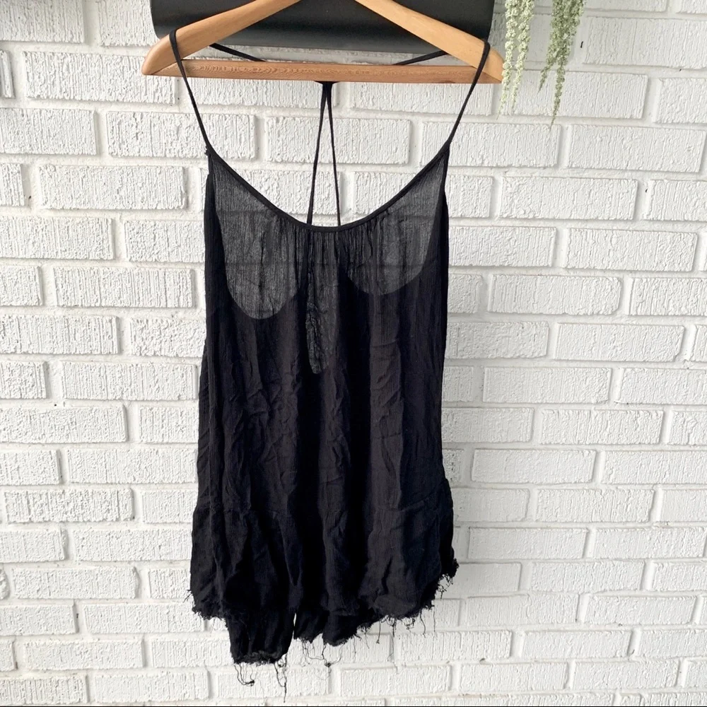 Urban Outfitters Black Thin Racerback Tank Top XSP - Picture 2 of 10